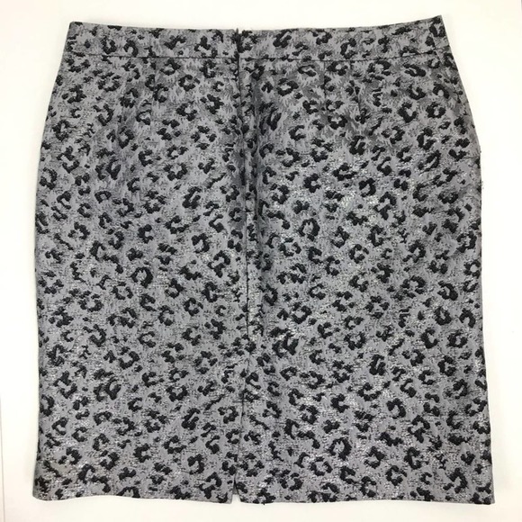 Loft Pencil Skirt Animal Print Silver Black 8 - Picture 9 of 9